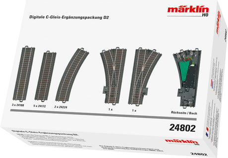 D2 C-Track 3-Rail Extension Set w/Digital Turnouts -- Requires Central Station for Digital Turnout Control (Sold Separately)-1