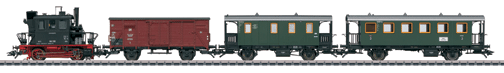 Steam Passenger Branch Lint Train Set (Limited Edition) -- DB Class 98.3 "Glass Box" Loco, Freight Car, Mail Car, Local Railroad Car