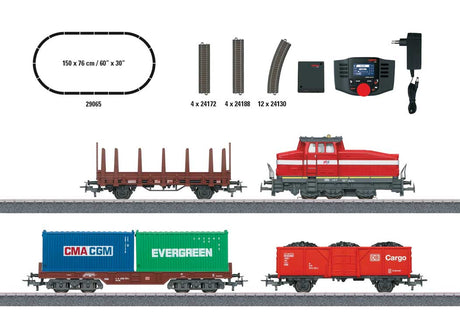 Modern Switching Operations DHG 500 Starter Set - 3-Rail - Digital -- MVV Industrial Park, DHG 500 Loco, 3 Cars, Track Oval, Mobile Station-1