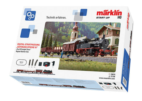 Era III Steam Freight Train Starter Set - 3-Rail w/Digital - Start Up -- German Federal Railroad DB Class 74 2-6-0T & 3 Cars, Track & Pack-2