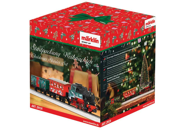 Marklin Christmas Starter Set - 3-Rail - Digital - Start Up -- 0-6-0T, 3 Cars, Snowy C-Track Oval, Controller, Power Pack-1