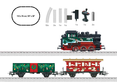 Marklin Christmas Starter Set - 3-Rail - Digital - Start Up -- 0-6-0T, 3 Cars, Snowy C-Track Oval, Controller, Power Pack-2