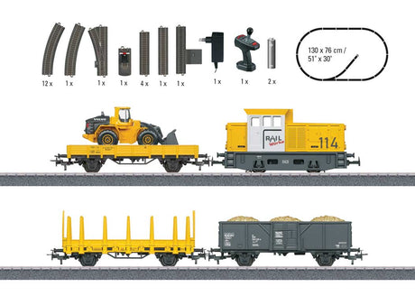 Construction Site Starter Set - 3-Rail - Standard AC -- 4-Wheel Diesel, 3 Cars, 51 x 30" C-Track Oval, Controller-1