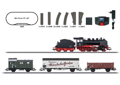 Short Haul Class 24 Freight Starter Set - 3-Rail - Sound and Digital -- German Federal Railroad DB 2-6-0, 3-Cars, 73 x 30" Track Layout, Mobile Sta-2