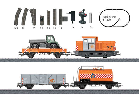 Communal Service Starter Set - 3-Rail - Digital - Start-up -- Class DHG 300 B Diesel, 3 Cars, C-Track Oval w/Spur, Stick Controller-4
