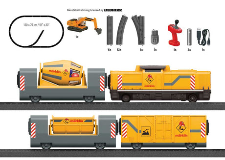 Battery-Powered Construction Site Starter Set - My World -- Diesel, 3-Cars, Track Oval w/Siding, Controller, Accessories-2