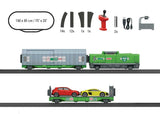 Auto Transport - Battery Operated Starter Set w/Plastic Track - My World -- Diesel Loco, 2 Cars, Track Oval, Controller-2