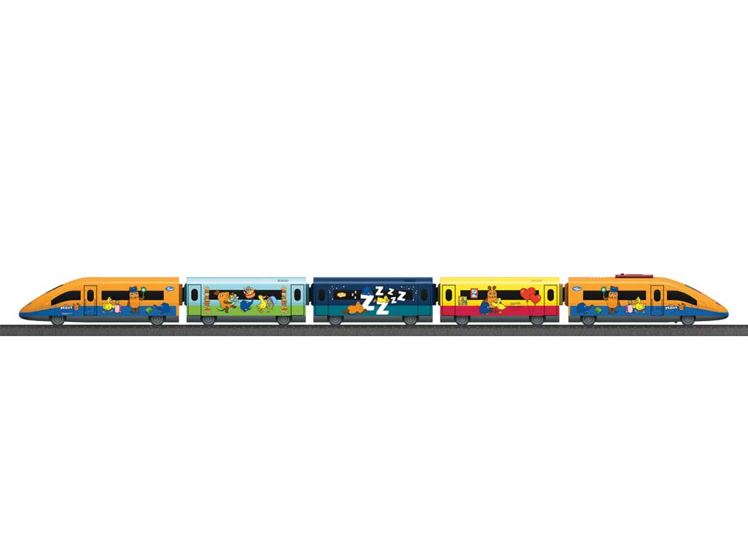 Mouse Train Battery Operated Starter Set - My World -- 5-Car ICE Train, Plastic Track Oval w/Siding, Remote Control-4