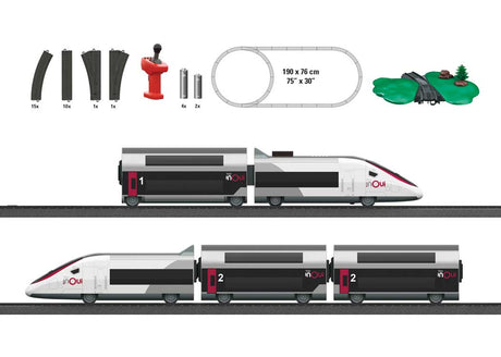TGV Duplex Battery-Operated Starter Set with Plastic Track - My World -- French State Railways SNCF (Era VI, black, gray, red, white)-2