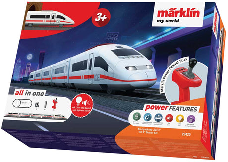 ICE 3 High Speed Train Battery Operated Starter Set - My World -- German Railroad DB AG 5-Car Train, Plastic Track Oval w/Siding, Remote Contr-2