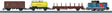 Swedish Freight Train Starter Set - 3-Rail w/Digital & Sound -- Green Cargo Era VI Class V5 Diesel, 3 Cars, Track Oval, Digital Controller-1