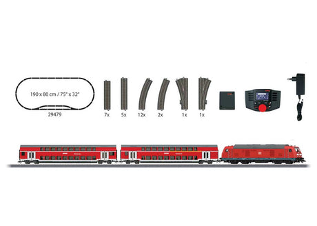 Regional Express Starter Set - 3-Rail w/Sound & Digital -- German Railroad DB AG Class 245 Diesel & 2 Bi-Level Cars, Track, Central Sta-1