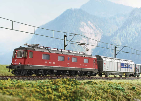 Swiss Freight Train w/Class Re 620 Starter Set - 3-Rail - Sound & Digital -- Re 6/6 Electric, Track Oval w/Siding, 3 Cars, Mobile Station Controller-2
