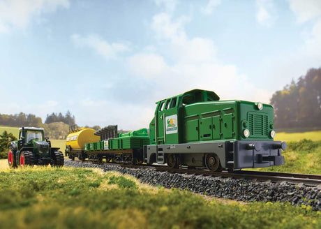 Farming Train Starter Set - 3-Rail - Digital - Start Up -- Henschel DH 240 Diesel, 3-Cars, 51 x 30" Track Layout, Power Control Stick-1