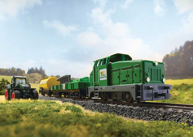 Farming Train Starter Set - 3-Rail - Digital - Start Up -- Henschel DH 240 Diesel, 3-Cars, 51 x 30" Track Layout, Power Control Stick-1