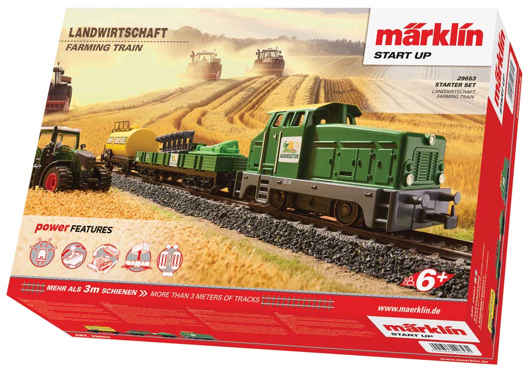 Farming Train Starter Set - 3-Rail - Digital - Start Up -- Henschel DH 240 Diesel, 3-Cars, 51 x 30" Track Layout, Power Control Stick-3
