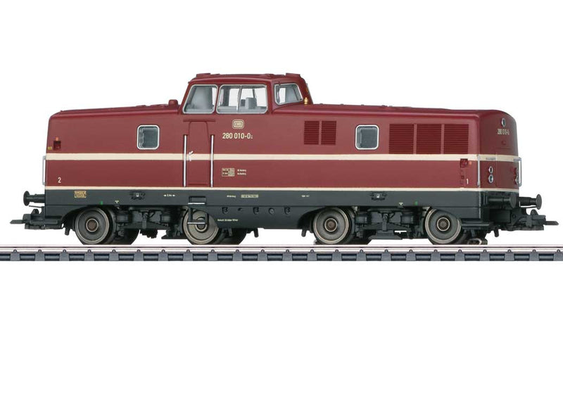 Class 280 Diesel-Hydraulic - 3-Rail - Sound and Digital -- German Federal Railroad DB (Era IV 1970s, red, black, ivory)-1