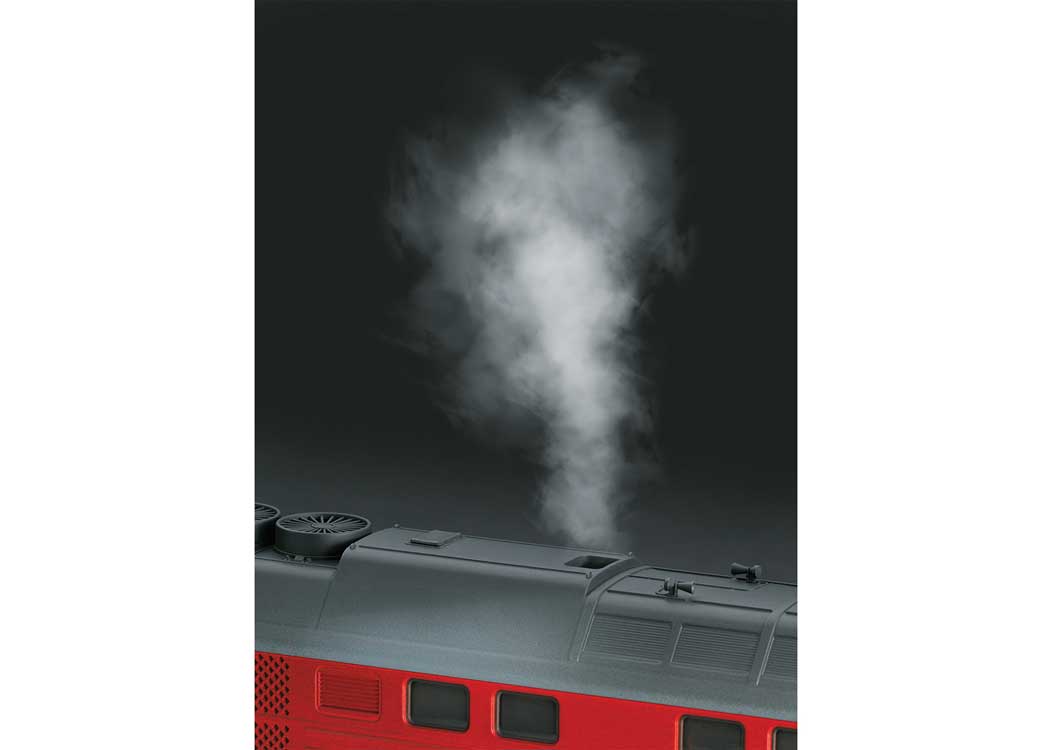 Class 132 Ludmilla Diesel with Smoke - 3-Rail - Sound and Digital -- German State Railroad DR #132 457-3 (Era IV 1990 (red, gray, white)-5
