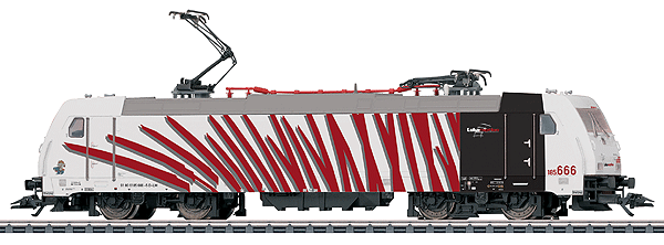 Bombardier Traxx Electric w/2 Pantographs - Digital Equipped -- Locomotion/Rail Motive Power, Inc. Class 185.6 (red, white, black)