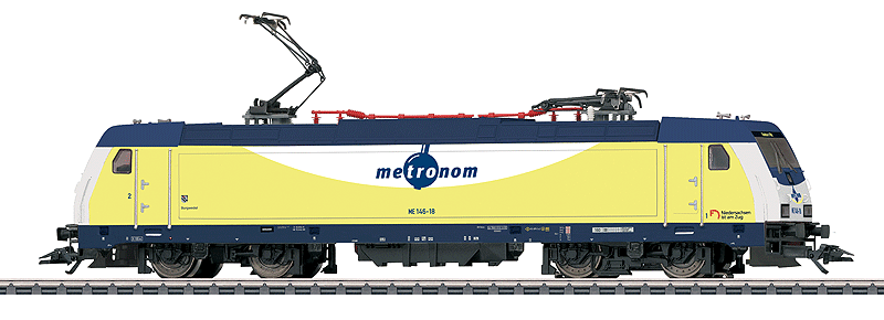 Bombardier Traxx Electric Class 146.2 w/2 Pantographs - Digital Equipped -- Metronom Railroad Company (Era V, yellow, blue, white)