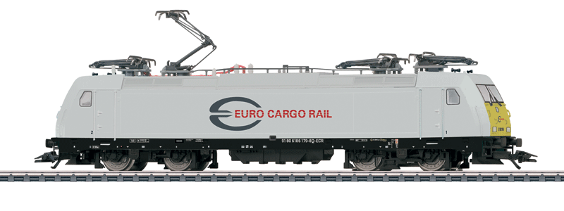 Bombardier Traxx Electric w/4 Pantographs - Digital Equipped -- Euro Cargo Rail Class E 186 (Era VI, gray, yellow, black)