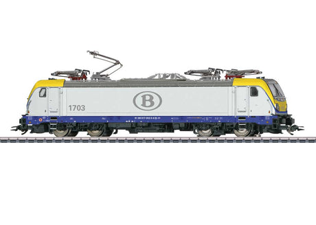 Class 17 Electric - 3-Rail - Sound and Digital -- Belgian National Railways SNCB #1703 (Era VI 2026, white, blue, gray, yellow