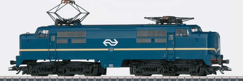 Class 1200 Electric - 3-Rail w/Sound & Digital -- Dutch State Railways NS #1203 (Era IV 1970; blue, yellow, white)