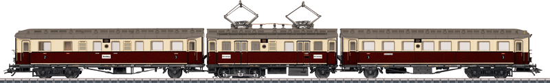 Class elT Breslau 1004 Electric Railcar - 3-Rail w/Sound & Digital -- German State Railroad DRG (Era II 1937; maroon, ivory, silver)