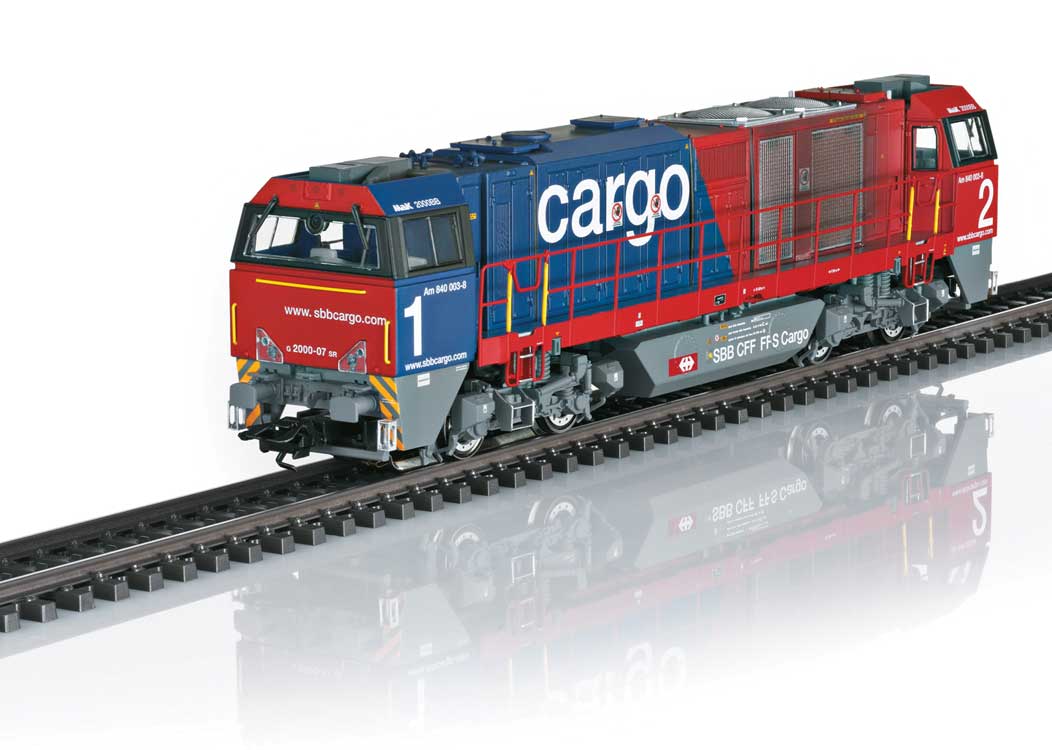 Vossloh Class G 2000 BB Diesel - 3-Rail - Sound & Digital -- Swiss Federal Railways SBB #Am 840 002-0 (Era VI, red, blue, white)