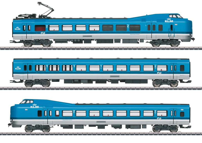 Class ICM-1 Koploper 3-Car Electric Rail Car Train - 3-Rail - Sound and Digita -- Power Car, Intermediate, End Car, Dutch State Railways NS (Era IV, blue)-1