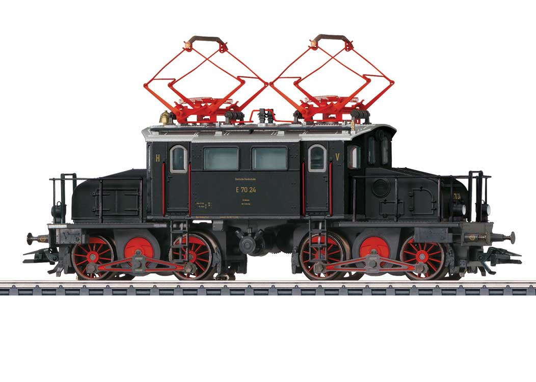 Class E 70.2 Electric - 3-Rail - Sound and Digital -- German Federal Railroad DB #E 70 24 (Fantasy Scheme, Era III 1950, black, re