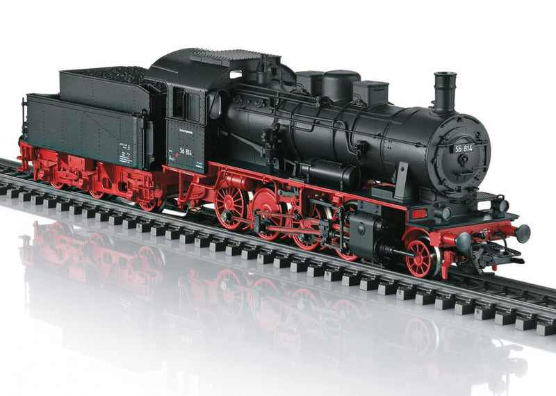Class 56 2-8-0 - 3-Rail - Sound and Digital -- German Federal Railroad DB 56 814 (Era III, black, red)-1