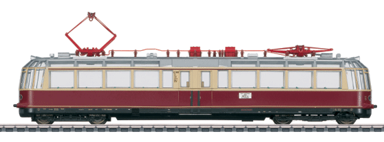 Electric Class ET 91 Glass Train Powered Observation Rail Car - 3 Rail -- German Federal Railroad DB - Sound & DCC (red, beige) Era III