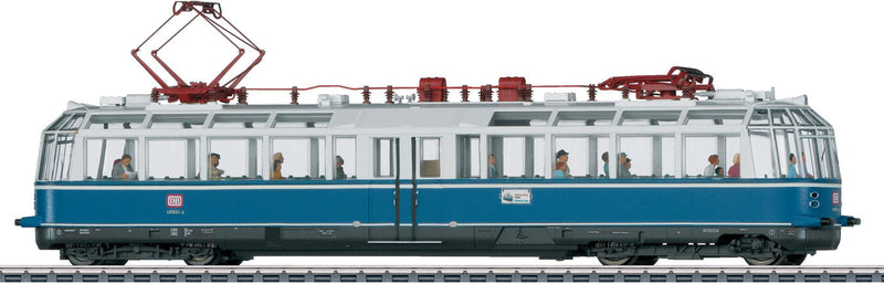 Class 491 Observation Railcar - 3-Rail w/Sound & Digital -- German Federal Railway #491 001-4 (Era IV 1986; Gentian Blue, white)-1