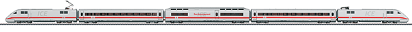 Class 401 InterCity Express ICE 1 Passenger Train-Only Set w/Digital & Sound -- German Federal Railway (Era VI; white, red) (Expand Train w/#441-43704)
