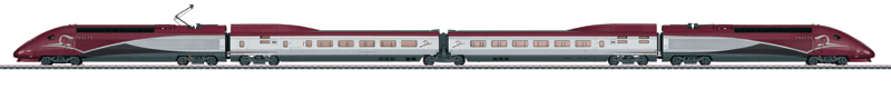 Thalys High-Speed Train w/2 Locos & 2 Cars - 3-Rail w/Sound & Digital -- Thalys PBKA (Era VI 2012, maroon, gray, white)