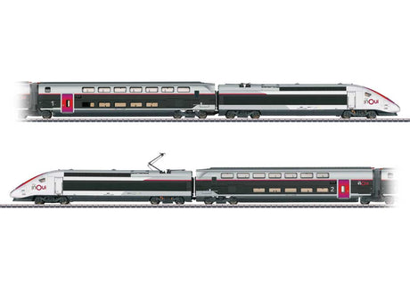 TGV INOUI High-Speed Train-Only Set - 3-Rail - Sound and DCC -- French State Railways SNCF #4713 (Era VI 2025, black, gray, white, red)