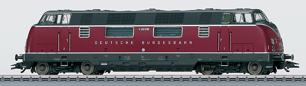 Class 200 Diesel - 3-Rail w/Sound & Digital -- German Federal Railroad DB (Era III 1958, red, gray, Spelled Out Name)