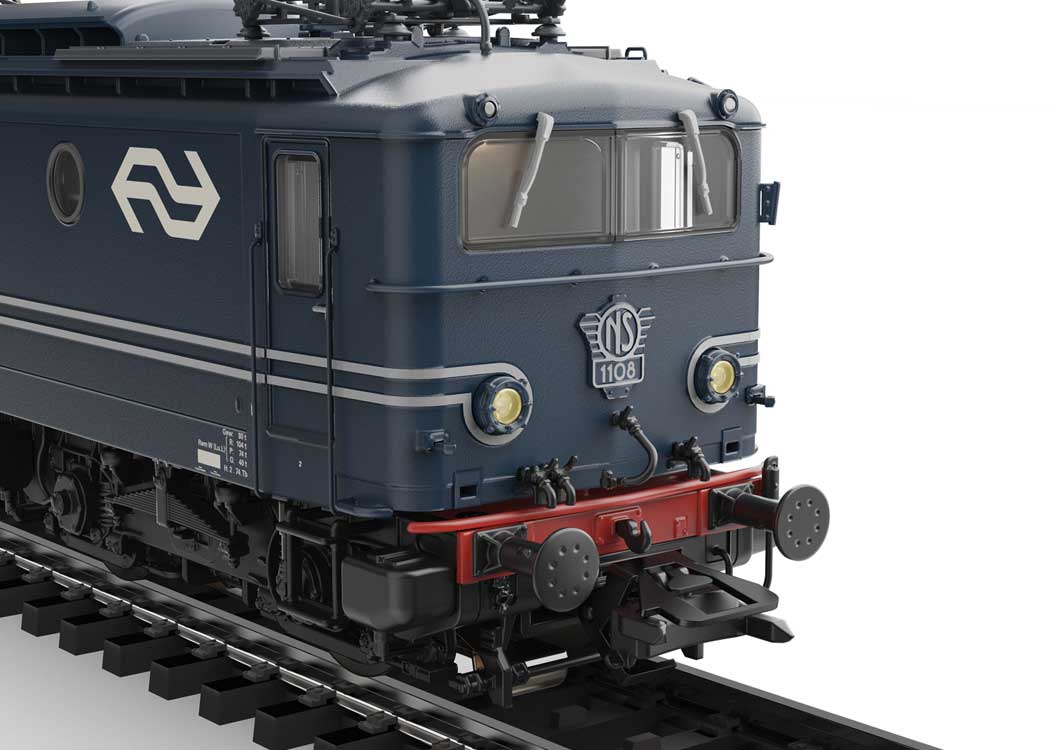 Class 1100 Electric - 3-Rail - Sound and Digital -- Dutch State Railways NS #1108 (blue, white, silver)-4