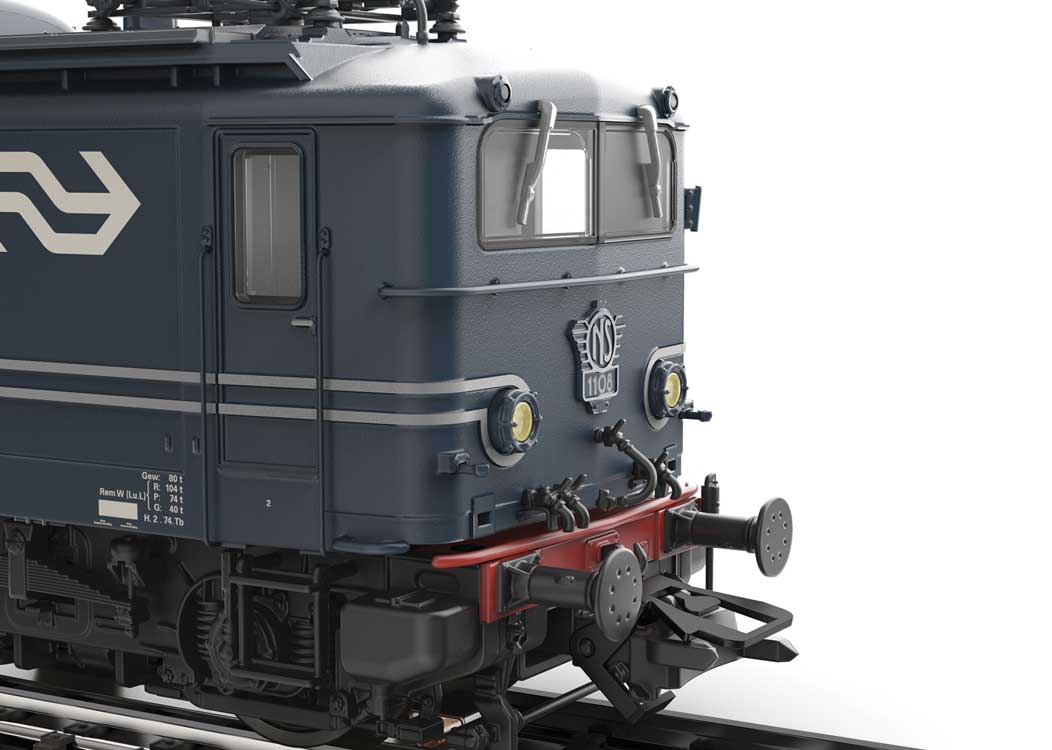 Class 1100 Electric - 3-Rail - Sound and Digital -- Dutch State Railways NS #1108 (blue, white, silver)-5