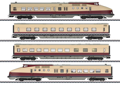 Class VT 18.16 Gorlitz Train-Only Set - 3-Rail - Sound and Digital -- 2 Powered End Cars, 2 Intermediate Cars German State Railroad DR-1