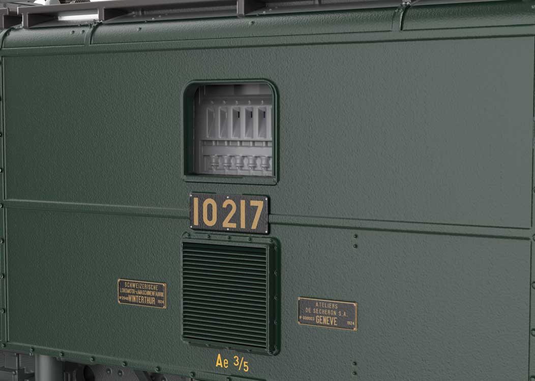 Class Ae 3/5 Electric - 3-Rail - Sound and Digital -- Swiss Federal Railways (SBB/CFF/FFS #10217 (Era VI 2022, green, gray)-4