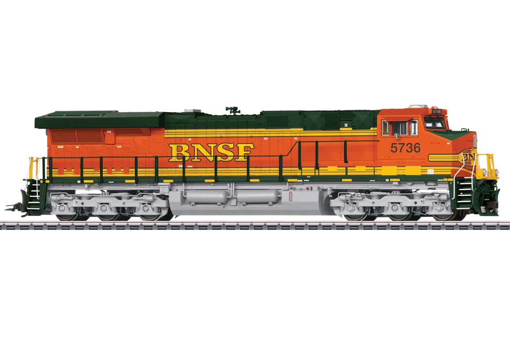 GE ES44AC - 3-Rail - Sound, Smoke and Digital -- BNSF Railway #5736 (orange, black, yellow)