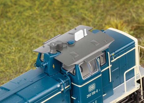 Class 260 Diesel - 3-Rail - Sound and Digital -- German Federal Railroad DB #260 106-0 (Era VI 1980, ocean blue, ivory)-3