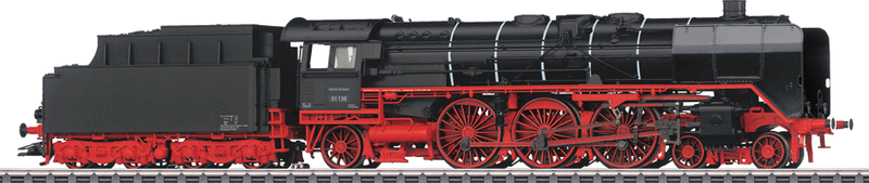 Class 01 4-6-2 w/Wagner Deflectors - 3-Rail w/Sound & Digital - Marklin Exclus -- German Federal Railroad DB #01 138 (Era III, black, red)