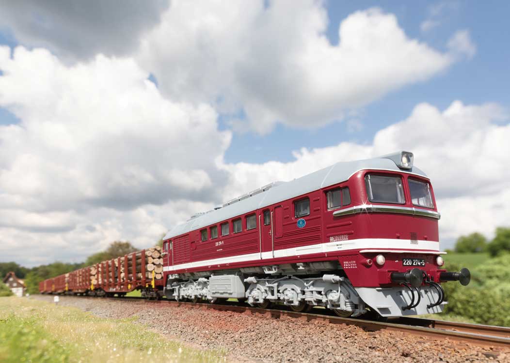 Class 220 Diesel Taigatrommel - 3-Rail - Sound and Digital -- German Railroad DB #220 274 (Era V 1994, red, gray)-4