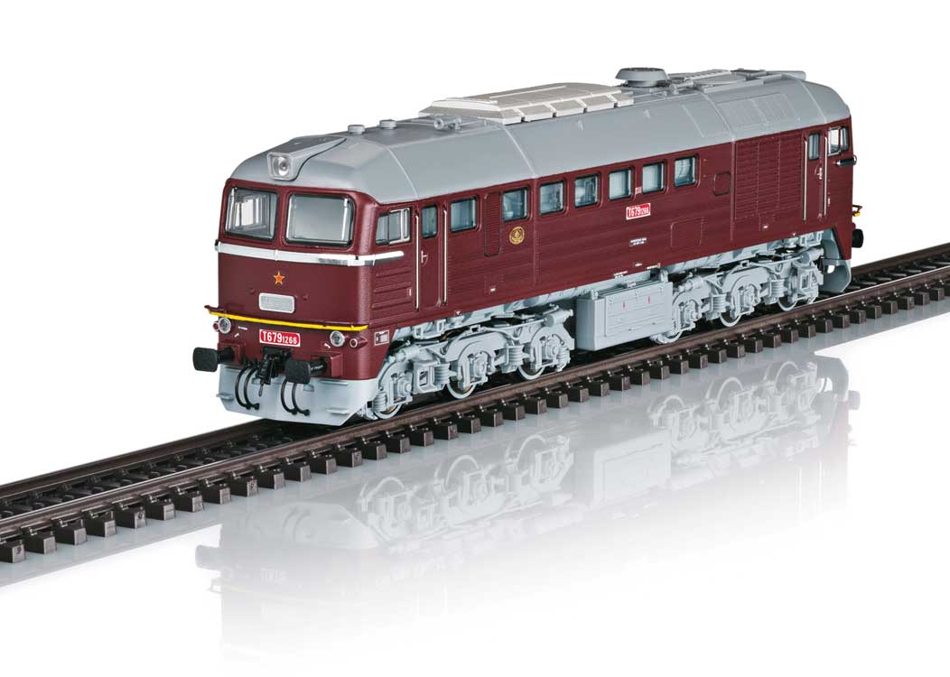 Class 220 Diesel Taigatrommel - 3-Rail - Sound and Digital -- Czechoslovakian State Railways CSD #T 679.1266 (Era IV 1980, maroon, gray)-1