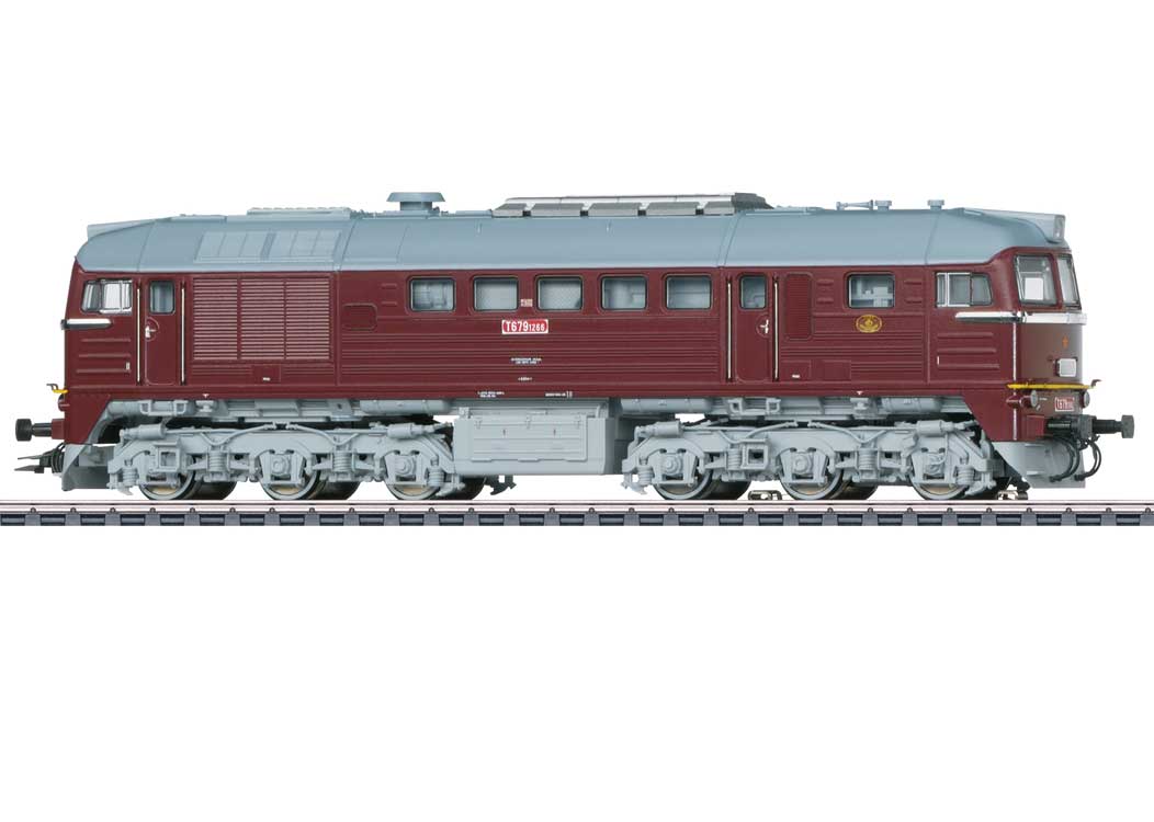 Class 220 Diesel Taigatrommel - 3-Rail - Sound and Digital -- Czechoslovakian State Railways CSD #T 679.1266 (Era IV 1980, maroon, gray)-2