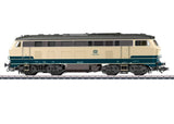 Class 218 Diesel - 3-Rail - Sound and Digital -- German Federal Railroad DB #218 401-8 (Era IV 1976, ivory, blue, black)-2
