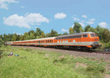 Class 218 Diesel - 3-Rail - Sound and Digital -- German Federal Railroad DB #218 140-2 (Era IV 1985, orange, cream, gray)-3